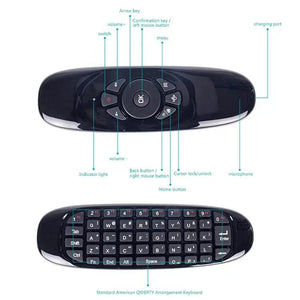 Planet Gates Backlit / CHINA C120 RGB Backlight Fly Air Mouse Gyro Sensor Wireless 2.4G RF Keyboard Remote Control For Android Smart TV Box