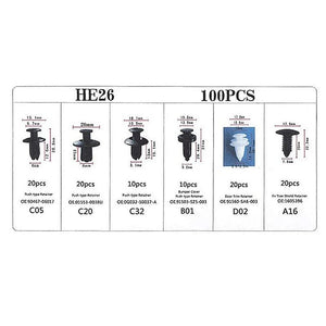 Planet Gates Bag Package / CHINA 100pcs Auto Fastener Clip Kit Fender Rivet Clips Car Body Push Retainer Pin Rivet Bumper Door Trim Panel Retainer Car Clips