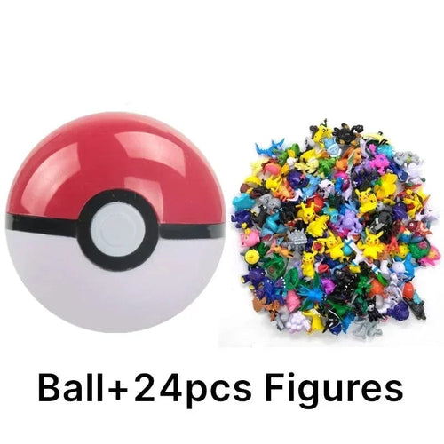 Planet Gates Ball - 24Pcs Pokemon 7cm Pokeball with Figures Action Anime Figures Cute Model Toy Collection Anime Kids Doll for Christmas Gifts