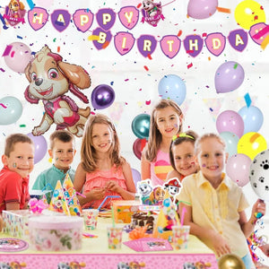 Planet Gates Balloon Suit 8-9PCS / CHINA Pink Paw Patrol Skye Birthday Party Decorations Skye Foil Latex Balloons  Tableware Plate Backdrop For Kids Girls Party Supplies