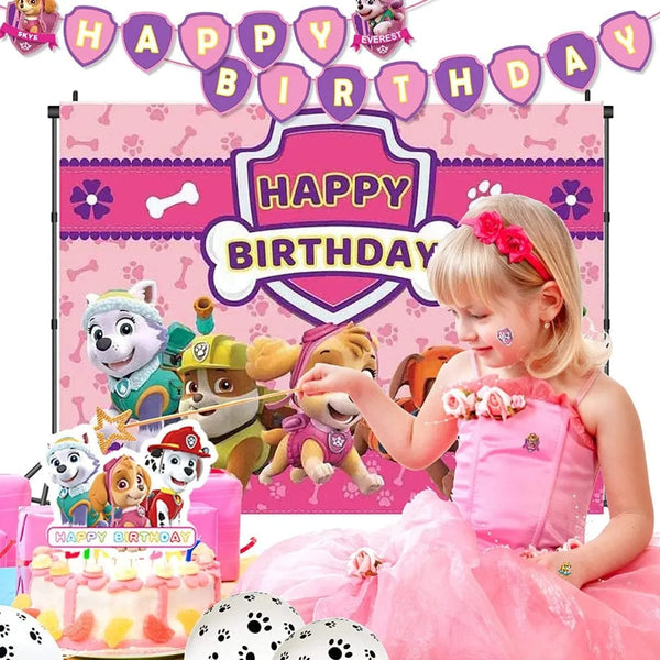 Planet Gates Balloon Suit 8-9PCS / CHINA Pink Paw Patrol Skye Birthday Party Decorations Skye Foil Latex Balloons  Tableware Plate Backdrop For Kids Girls Party Supplies