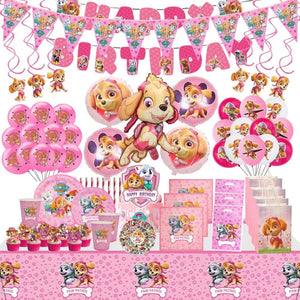 Planet Gates Balloon Suit 8-9PCS / CHINA Pink Paw Patrol Skye Birthday Party Decorations Skye Foil Latex Balloons  Tableware Plate Backdrop For Kids Girls Party Supplies