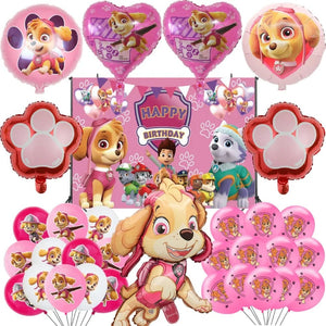 Planet Gates Balloon Suit 8-9PCS / CHINA Pink Paw Patrol Skye Birthday Party Decorations Skye Foil Latex Balloons  Tableware Plate Backdrop For Kids Girls Party Supplies