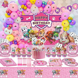Planet Gates Balloon Suit 8-9PCS / CHINA Pink Paw Patrol Skye Birthday Party Decorations Skye Foil Latex Balloons  Tableware Plate Backdrop For Kids Girls Party Supplies