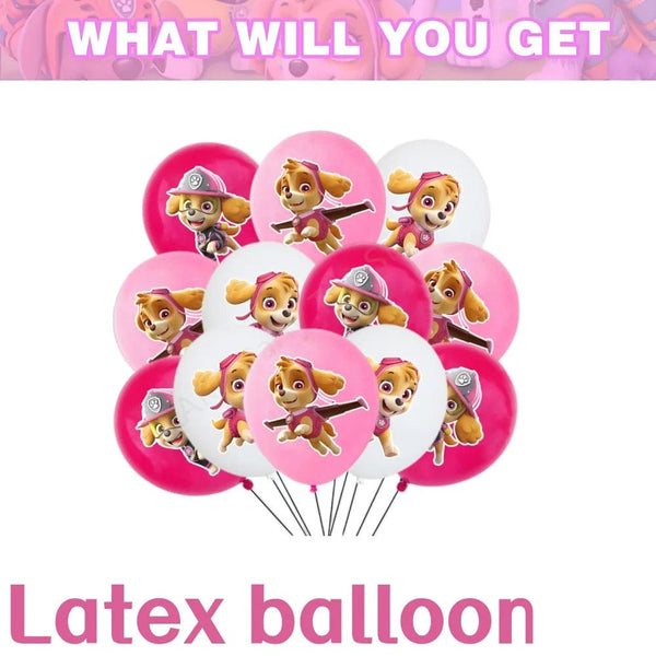 Planet Gates Balloon Suit 8-9PCS / CHINA Pink Paw Patrol Skye Birthday Party Decorations Skye Foil Latex Balloons  Tableware Plate Backdrop For Kids Girls Party Supplies