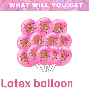 Planet Gates Balloon Suit 8-9PCS / CHINA Pink Paw Patrol Skye Birthday Party Decorations Skye Foil Latex Balloons  Tableware Plate Backdrop For Kids Girls Party Supplies
