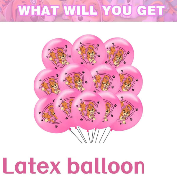 Planet Gates Balloon Suit 8-9PCS / CHINA Pink Paw Patrol Skye Birthday Party Decorations Skye Foil Latex Balloons  Tableware Plate Backdrop For Kids Girls Party Supplies