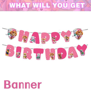 Planet Gates Balloon Suit 8-9PCS / CHINA Pink Paw Patrol Skye Birthday Party Decorations Skye Foil Latex Balloons  Tableware Plate Backdrop For Kids Girls Party Supplies