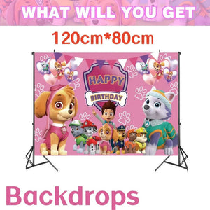 Planet Gates Balloon Suit 8-9PCS / CHINA Pink Paw Patrol Skye Birthday Party Decorations Skye Foil Latex Balloons  Tableware Plate Backdrop For Kids Girls Party Supplies
