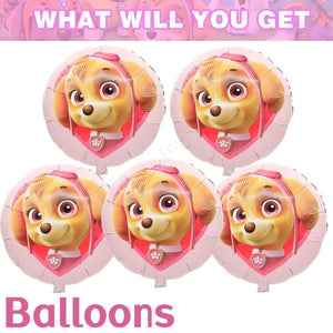 Planet Gates Balloon Suit 8-9PCS / CHINA Pink Paw Patrol Skye Birthday Party Decorations Skye Foil Latex Balloons  Tableware Plate Backdrop For Kids Girls Party Supplies