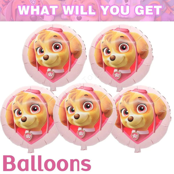 Planet Gates Balloon Suit 8-9PCS / CHINA Pink Paw Patrol Skye Birthday Party Decorations Skye Foil Latex Balloons  Tableware Plate Backdrop For Kids Girls Party Supplies