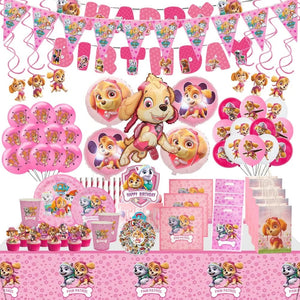 Planet Gates Balloon Suit 8-9PCS / CHINA Pink Paw Patrol Skye Birthday Party Decorations Skye Foil Latex Balloons  Tableware Plate Backdrop For Kids Girls Party Supplies