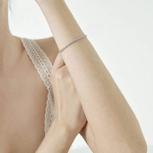 Planet Gates BAMOER 14K Gold Plated CZ Classic Tennis Bracelet for Women, 925 Sterling Silver Adjustable Slider Bracelet Wedding Jewelry Gift