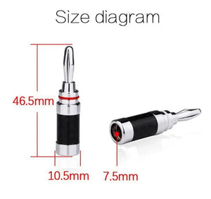 Planet Gates Banana Plug Connector Consumer Electronics Bananas Conector Audio Jack Rhodium Plated Carbon Fiber Screw Press Speaker Terminal