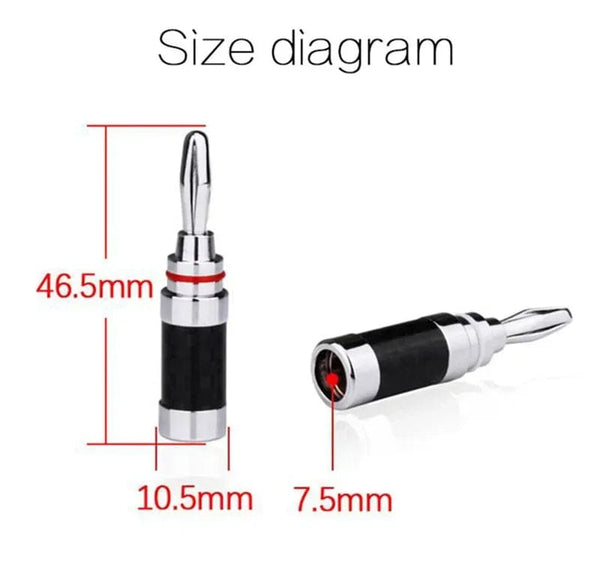 Planet Gates Banana Plug Connector Consumer Electronics Bananas Conector Audio Jack Rhodium Plated Carbon Fiber Screw Press Speaker Terminal