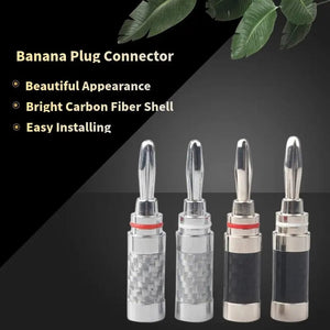 Planet Gates Banana Plug Connector Consumer Electronics Bananas Conector Audio Jack Rhodium Plated Carbon Fiber Screw Press Speaker Terminal