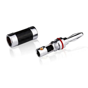 Planet Gates Banana Plug Connector Consumer Electronics Bananas Conector Audio Jack Rhodium Plated Carbon Fiber Screw Press Speaker Terminal