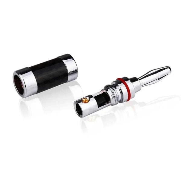 Planet Gates Banana Plug Connector Consumer Electronics Bananas Conector Audio Jack Rhodium Plated Carbon Fiber Screw Press Speaker Terminal