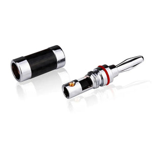 Planet Gates Banana Plug Connector Consumer Electronics Bananas Conector Audio Jack Rhodium Plated Carbon Fiber Screw Press Speaker Terminal