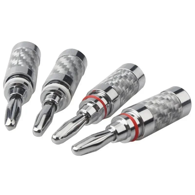 Planet Gates Banana Plug Connector Consumer Electronics Bananas Conector Audio Jack Rhodium Plated Carbon Fiber Screw Press Speaker Terminal