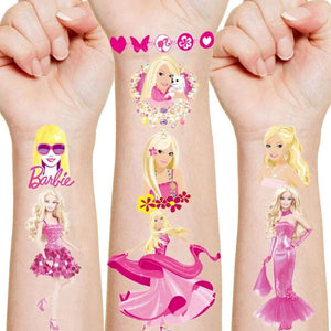 Planet Gates Barbie Tattoo Stickers Cute Cartoon pink Girls DIY Waterproof Sticker Cosplay Party Decoration Kids Christmas Gifts Toys