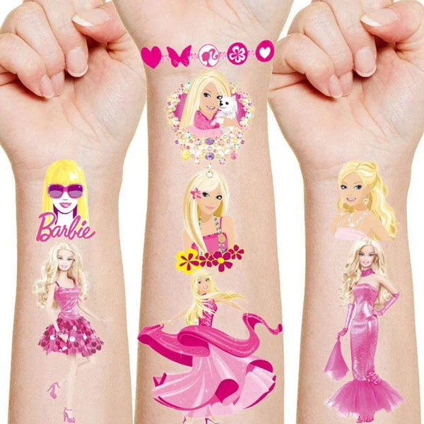 Planet Gates Barbie Tattoo Stickers Cute Cartoon pink Girls DIY Waterproof Sticker Cosplay Party Decoration Kids Christmas Gifts Toys