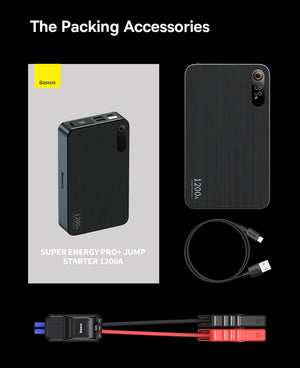 Planet Gates Baseus 1200A Car Jump Starter Power Bank 12000mAh Portable Battery Station For 2.5L/6L Car Emergency Booster Starting Device