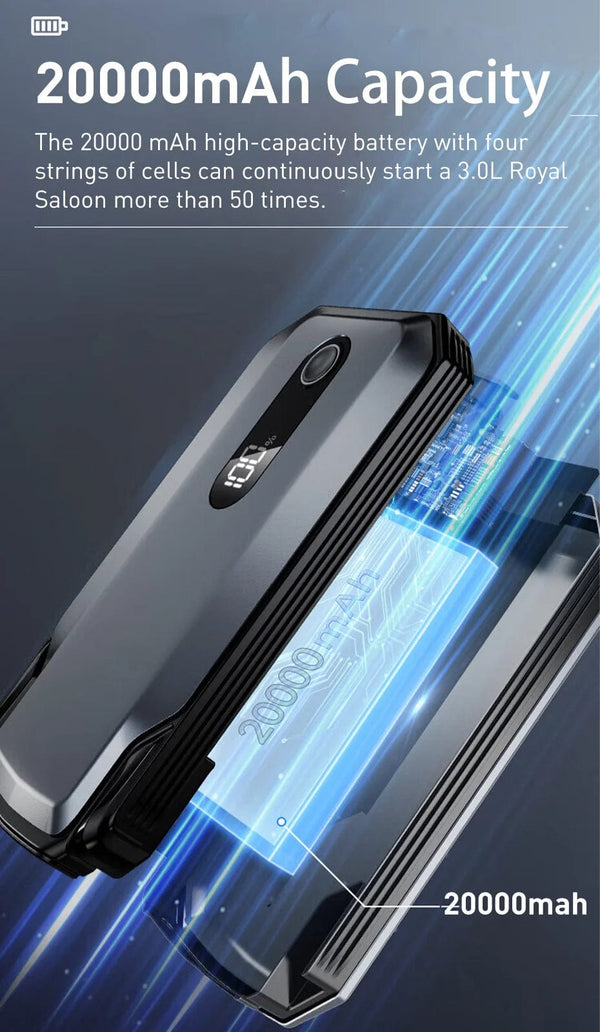 Planet Gates Baseus 20000mAh Car Jump Starter Power Bank 2000A 20000mAh Car Battery Charger Auto Emergency Booster Starting Device Jump Start