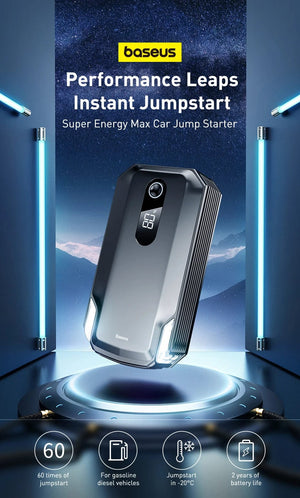 Planet Gates Baseus 20000mAh Car Jump Starter Power Bank 2000A 20000mAh Car Battery Charger Auto Emergency Booster Starting Device Jump Start