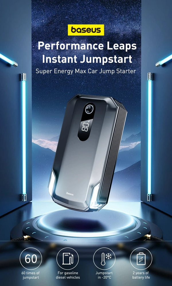 Planet Gates Baseus 20000mAh Car Jump Starter Power Bank 2000A 20000mAh Car Battery Charger Auto Emergency Booster Starting Device Jump Start