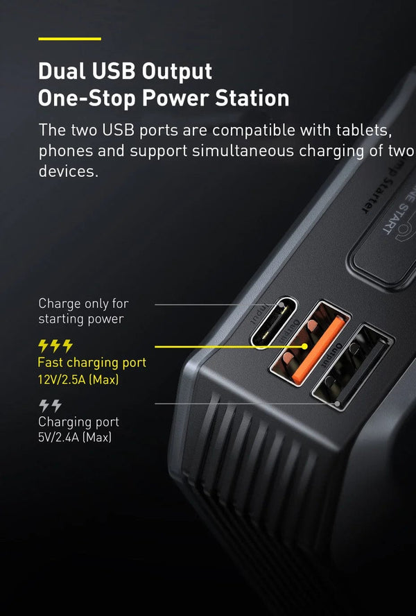 Planet Gates Baseus 20000mAh Car Jump Starter Power Bank 2000A 20000mAh Car Battery Charger Auto Emergency Booster Starting Device Jump Start