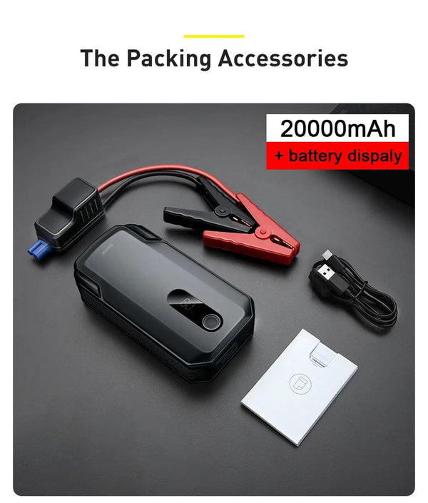 Planet Gates Baseus 20000mAh Car Jump Starter Power Bank 2000A 20000mAh Car Battery Charger Auto Emergency Booster Starting Device Jump Start