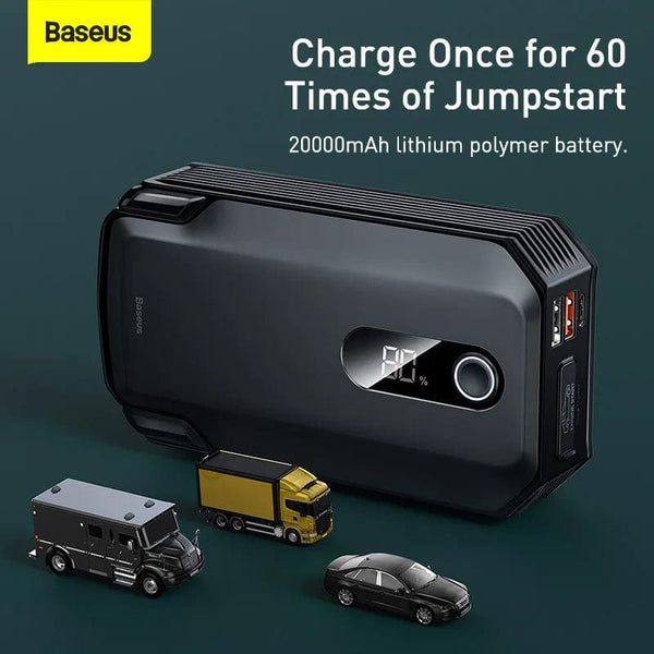 Planet Gates Baseus 20000mAh Jump Starter Power Bank 2000A 12V Portable Car Battery Starter Emergency AUTO Booster Starting Device Jump Start