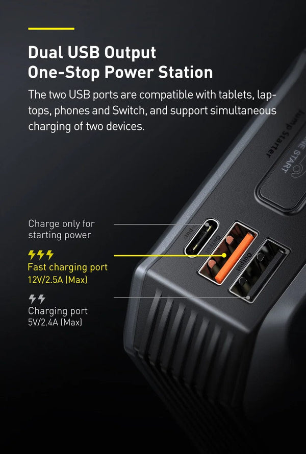 Planet Gates Baseus 20000mAh Jump Starter Power Bank 2000A 12V Portable Car Battery Starter Emergency AUTO Booster Starting Device Jump Start