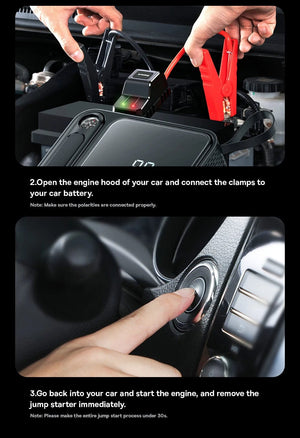 Planet Gates Baseus 3000A Car Jump Starter Power Bank 26800mAh Car Starting Device with PD 100W Fast Charging Car Battery Charger Booster