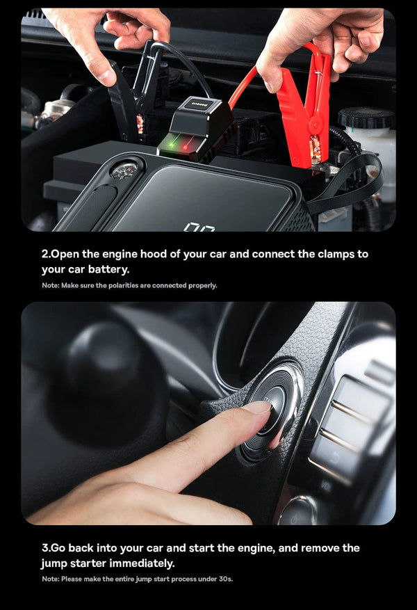 Planet Gates Baseus 3000A Car Jump Starter Power Bank 26800mAh Car Starting Device with PD 100W Fast Charging Car Battery Charger Booster