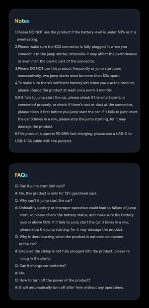 Planet Gates Baseus 3000A Car Jump Starter Power Bank 26800mAh Car Starting Device with PD 100W Fast Charging Car Battery Charger Booster