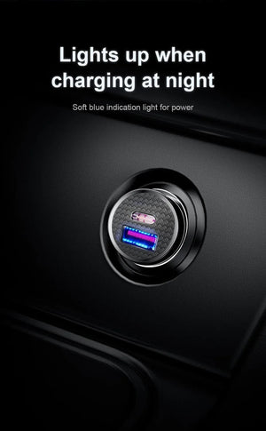 Planet Gates Baseus Dual USB Car Charger 5A Fast Charing 2 Port 12-24V Cigarette Socket Lighter Car USBC Charger for iPhone 12 Power Adapter