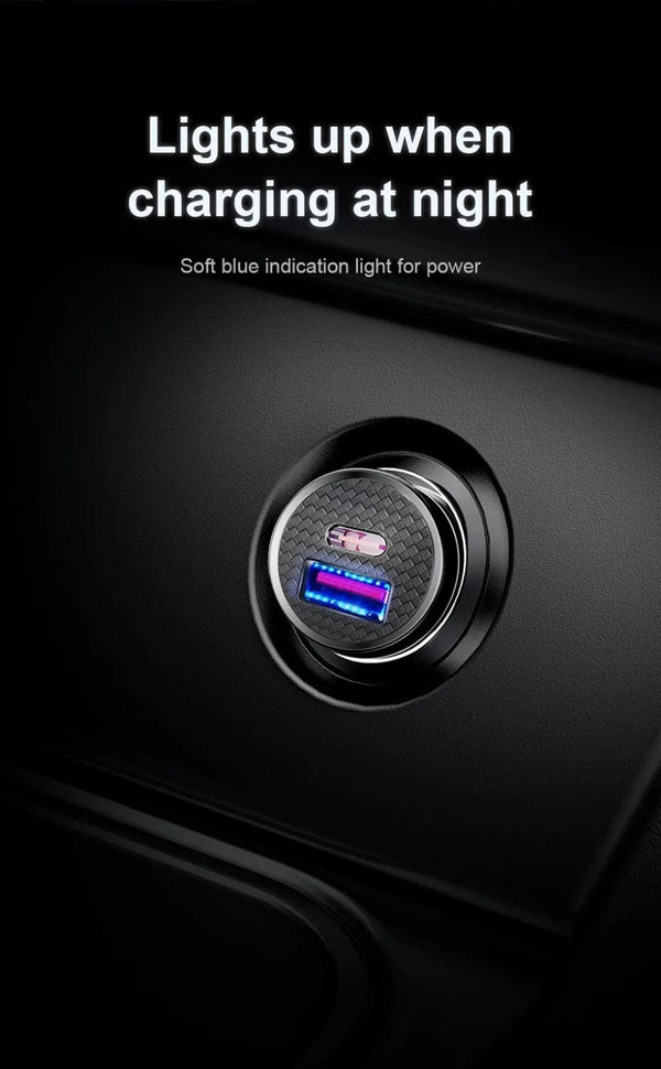 Planet Gates Baseus Dual USB Car Charger 5A Fast Charing 2 Port 12-24V Cigarette Socket Lighter Car USBC Charger for iPhone 12 Power Adapter