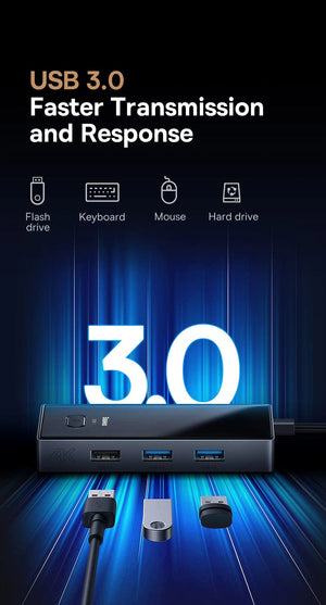 Planet Gates Baseus USB C HUB 4K 60Hz Type C to HDMI RJ45 PD 100W Adapter For Macbook iPad Pro Air M2 M1 Sumsang PC Accessories USB 3.0 HUB