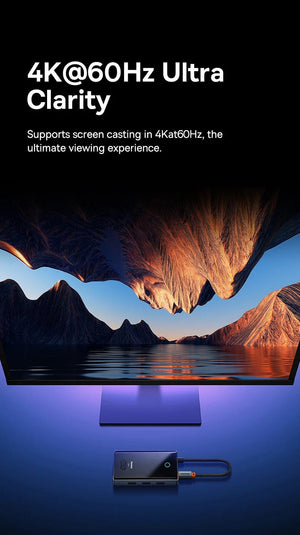 Planet Gates Baseus USB C HUB 4K 60Hz Type C to HDMI RJ45 PD 100W Adapter For Macbook iPad Pro Air M2 M1 Sumsang PC Accessories USB 3.0 HUB