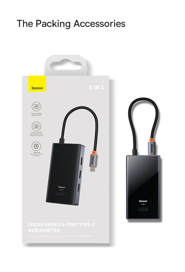 Planet Gates Baseus USB C HUB 4K 60Hz Type C to HDMI RJ45 PD 100W Adapter For Macbook iPad Pro Air M2 M1 Sumsang PC Accessories USB 3.0 HUB