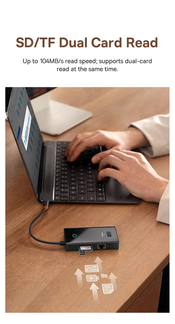 Planet Gates Baseus USB C HUB 4K 60Hz Type C to HDMI RJ45 PD 100W Adapter For Macbook iPad Pro Air M2 M1 Sumsang PC Accessories USB 3.0 HUB