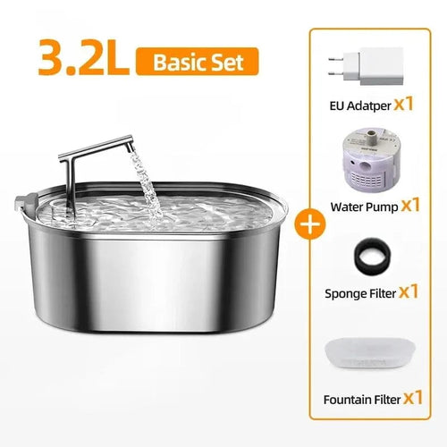 Planet Gates Basic Set ROJECO Stainless Steel Cat Water Fountain Automatic Cat Drinker Drinking Fountain For Cats Dogs Pet Water Dispenser Accessories