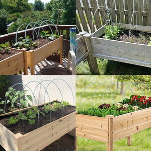 Planet Gates Basic Style 25pcs Rust-Free Fiberglass Garden Support Hoops - DIY 1.4-2.5ft Wide Grow Tunnel For Fabric & Plant Support Garden Stakes