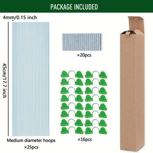 Planet Gates Basic Style 25pcs Rust-Free Fiberglass Garden Support Hoops - DIY 1.4-2.5ft Wide Grow Tunnel For Fabric & Plant Support Garden Stakes