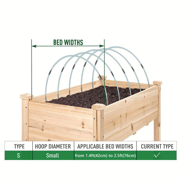 Planet Gates Basic Style 25pcs Rust-Free Fiberglass Garden Support Hoops - DIY 1.4-2.5ft Wide Grow Tunnel For Fabric & Plant Support Garden Stakes