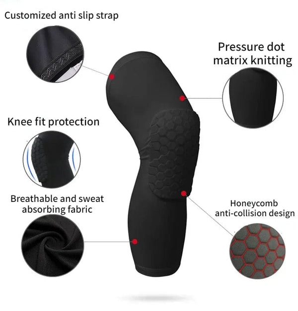 Planet Gates Basketball Volleyball Knee Pads Honeycomb Foam Support Compression Leg Sleeve Knee Brace Support Sport Kneepad Fitness Equipmet