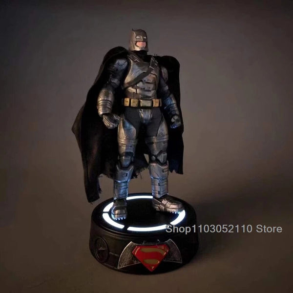 Planet Gates Batman B / with box LED Justice League Batman Wonder Women Superman Figure Model Toy Superheroes Figure Collectible toys Birthday Gifts 20cm
