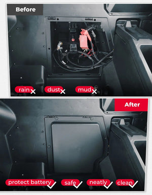 Planet Gates Battery Cover KEMIMOTO X3 UTV Black Plastic Battery Cover Kit For Can-am Maverick X3, Maverick X3 MAX R RR 4x4 XRC Turbo DPS 2/4 Doors 2017+